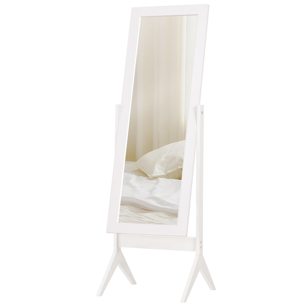  Full Length Mirror, Freestanding Adjustable Angle Dressing Mirror for Bedroom, Living Room, 148 x 47 cm, White