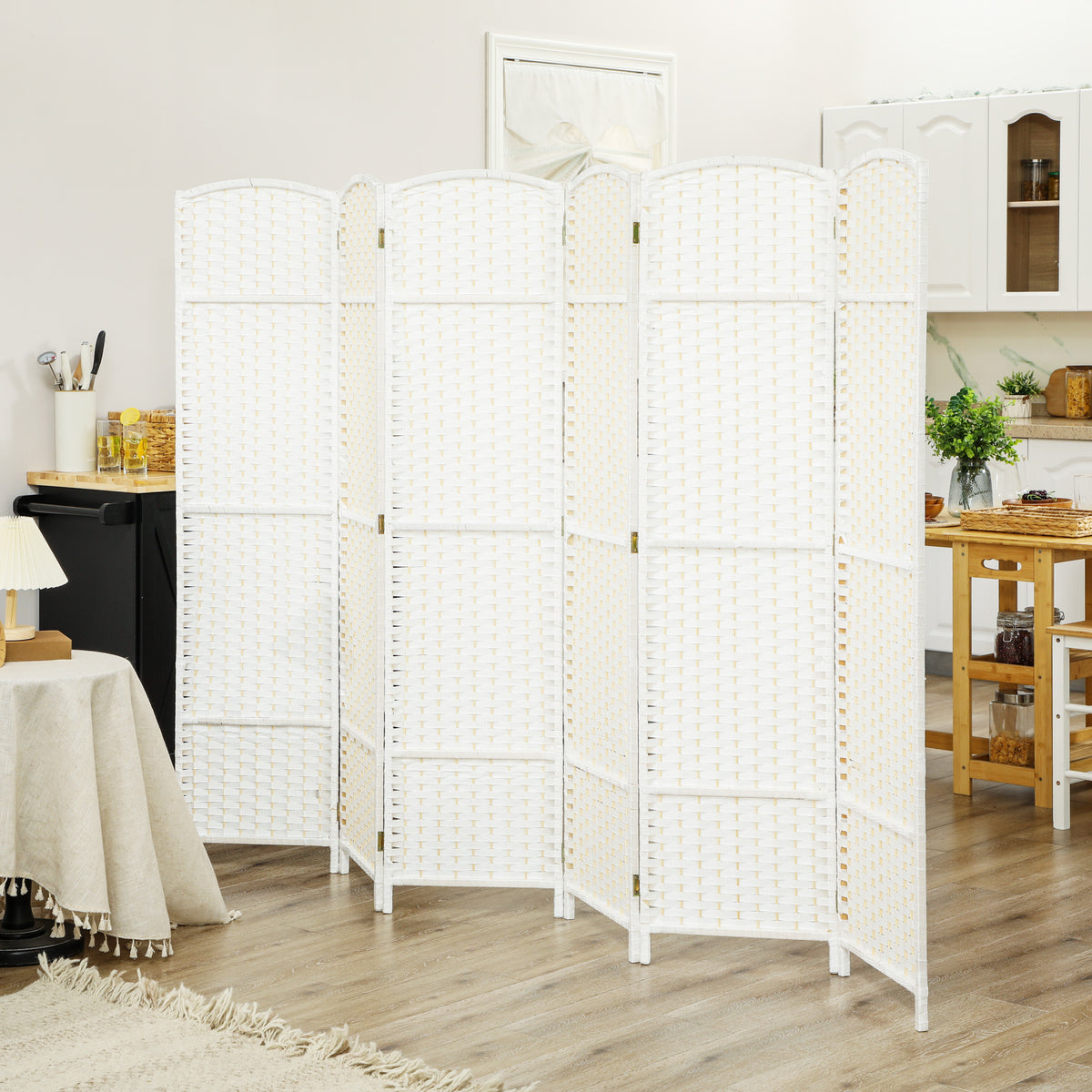6-teiliger Raumtrenner, Faltbarer Sichtschutz, Sichtschutzwand f¨¹r Wohnzimmer, Schlafzimmer, Homeoffice, Wei?