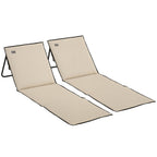 Strandliege, klappbar, verstellbare R¨¹cklehne, Tragegurt, weiche Polsterung, Stahlrahmen, Beige, 142x51x40cm