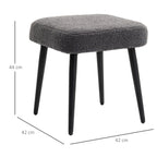Hocker, Fu?st¨¹tze, gepolsterter Sitz, Kaschmir-Optik, Stahlbeine, 42 x 42 x 44 cm, Dunkelgrau