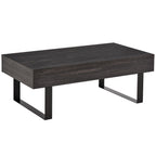 Couchtisch Wohnzimmertisch mit Schublade Modern Sofatisch mit Metallrahmen Beistelltisch Kaffeetisch f¨¹r Wohnzimmer 110 x 60 x 40 cm, Dunkelgrau