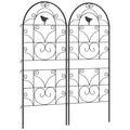 Rankgitter Metall 2er Set zum Stecken rostfrei Rankhilfe mit Vogeldesign f¨¹r Kletterpflanzen 50x120 cm Schwarz