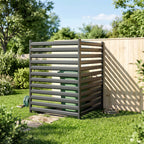 Gartenzaun 2 Paneele 91 x 152 cm Metall Sichtschutzzaun mit Pfosten & Schutzkappen rostfreie Schwarz