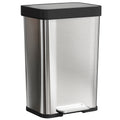 60 L M¨¹lleimer mit Fu?pedal, Edelstahl-Abfalleimer mit sanft schlie?endem Deckel, Silberfarben