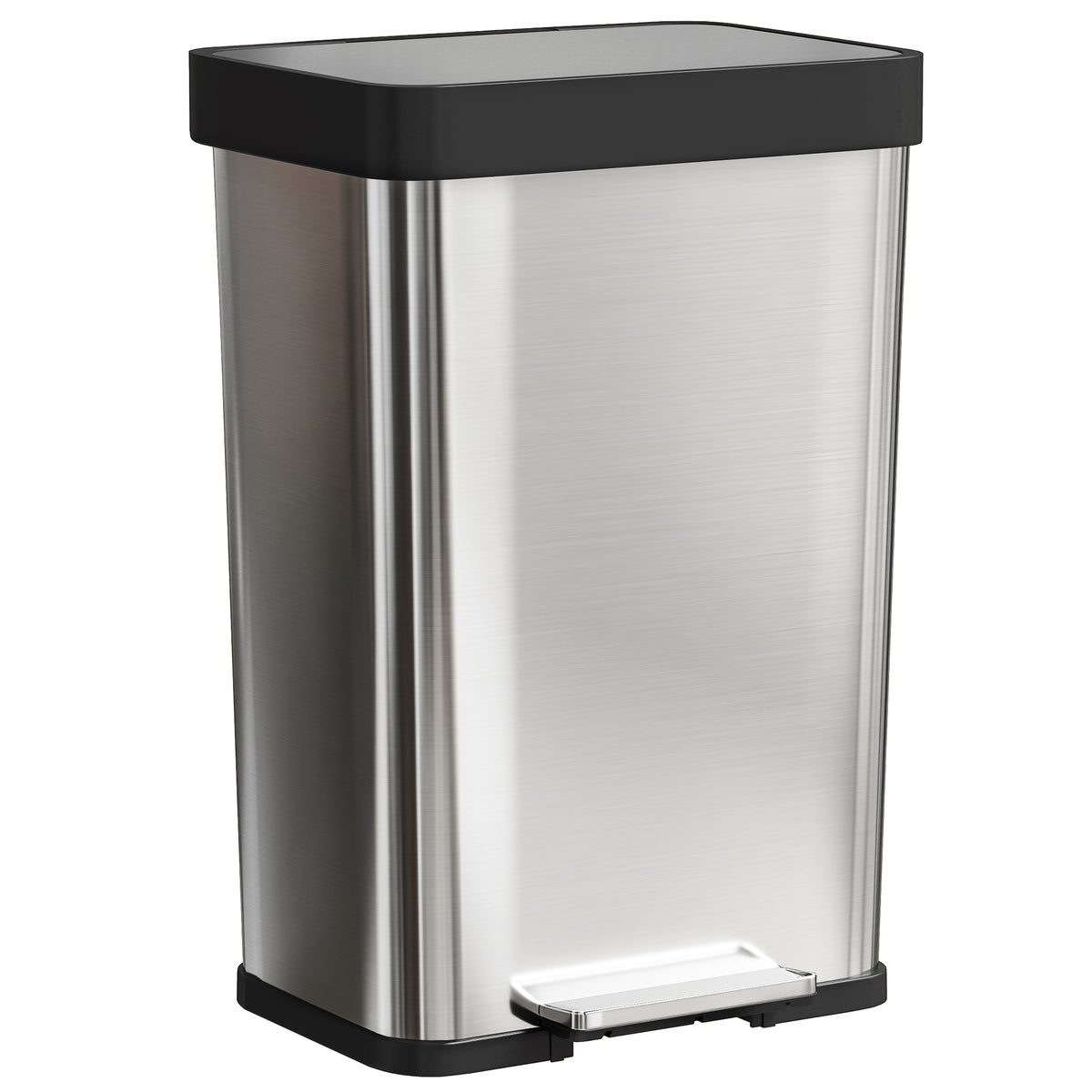 60 L M¨¹lleimer mit Fu?pedal, Edelstahl-Abfalleimer mit sanft schlie?endem Deckel, Silberfarben