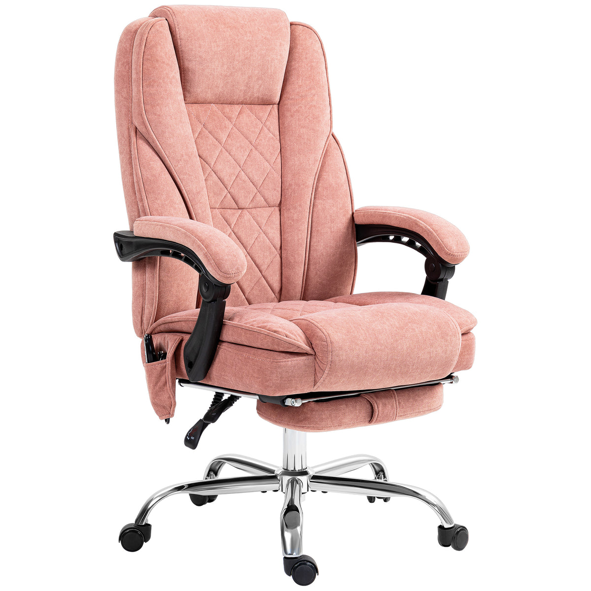 Ergonomischer B¨¹rostuhl mit Massagefunktion, Fu?st¨¹tze, drehbar, rollbar, Rosa