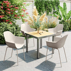 4er-Set Gartenstühle Outdoorstühle Gartenstuhl, Moderns Design, 59 cm x 55 cm x 84 cm, Grau