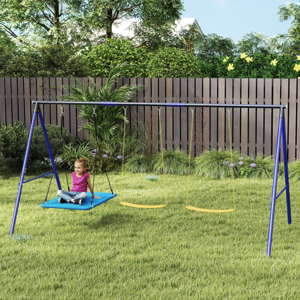 Schaukelset f¨¹r 3 Kinder, 120 kg Belastbarkeit, Outdoor-Schaukeln, Bunt