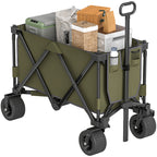 Bollerwagen, klappbar, 7 Seitentaschen, verstellbarer Griff, bis 120 kg, Stahl, gr¨¹n, 100 x 48 x 100,5 cm