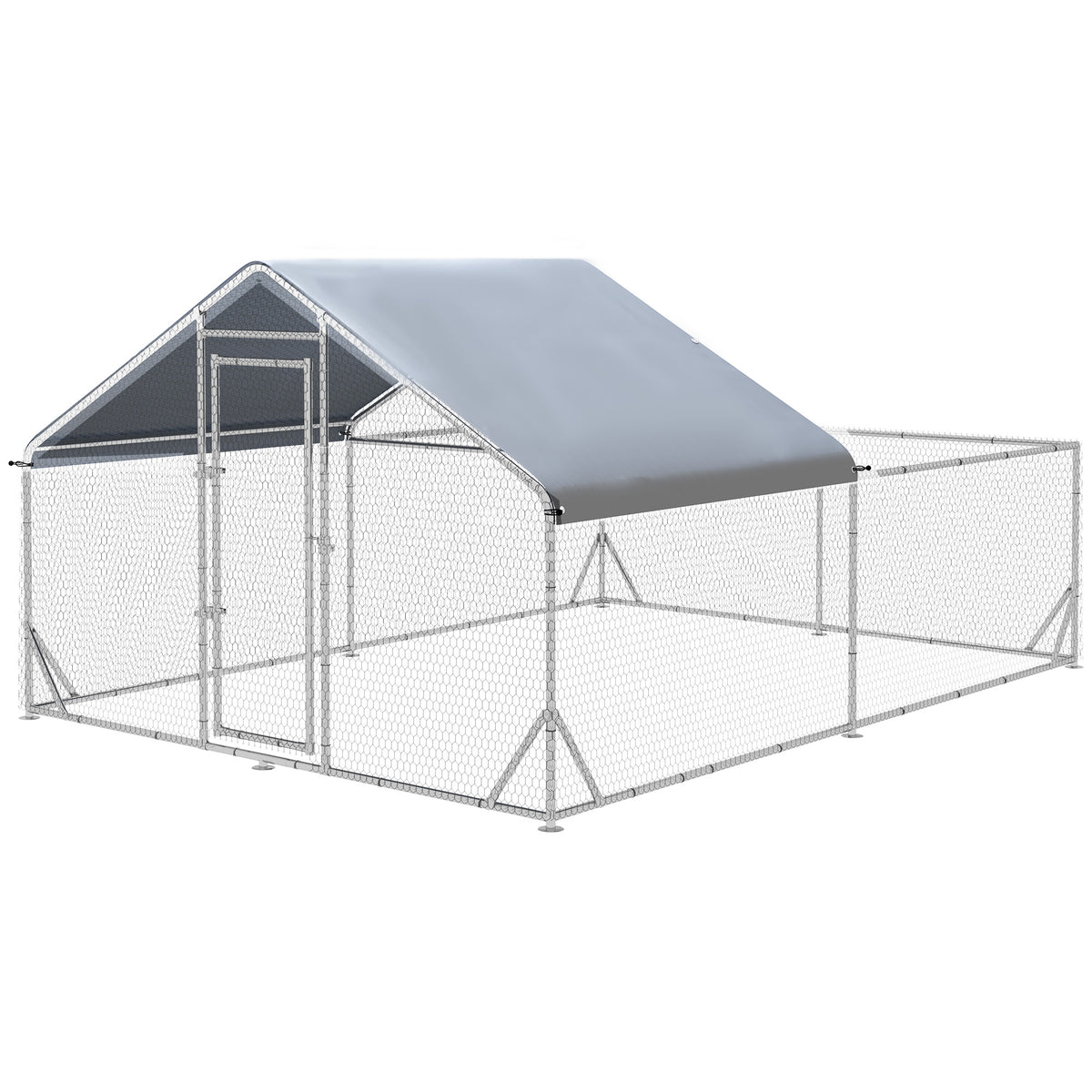 Walk-In Chicken Run, Hen House, with Roof, for Ducks, Chickens, Rabbits