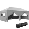 Pavillon ca. 6x3m Stabil Winterfest Pop-up Faltpavillon mit Fenster Reißverschlusstür Seitenteilen UV Schutz