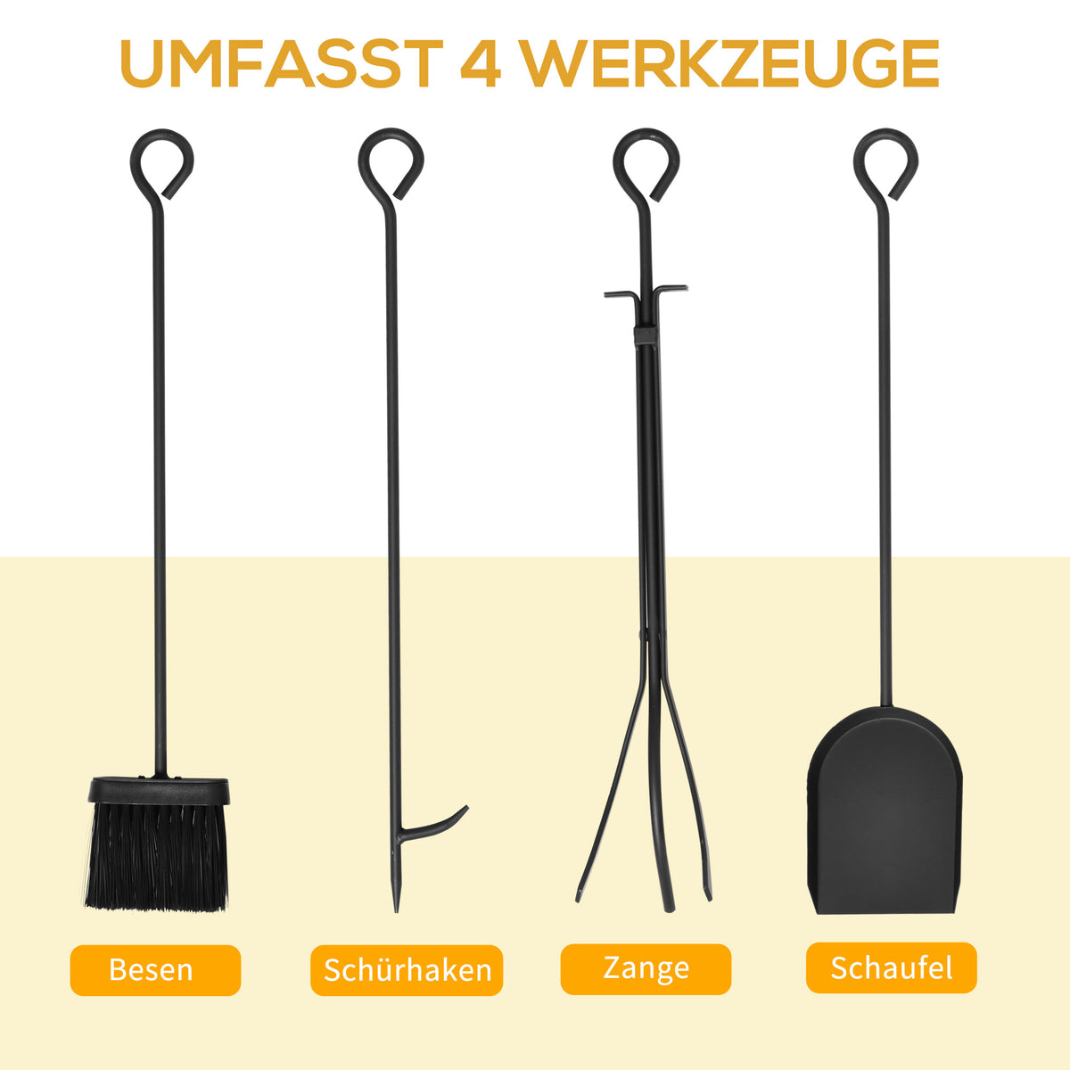 Kaminholzregal für innen Stahl 46 x 30 x 70cm Brennholzregal mit 4 Kaminwerkzeug Haken Kaminbesteck Set Kaminholzständer für Kamin Ofen Feuerholzregal Kaminholzhalter für Feuerholz, Schwarz