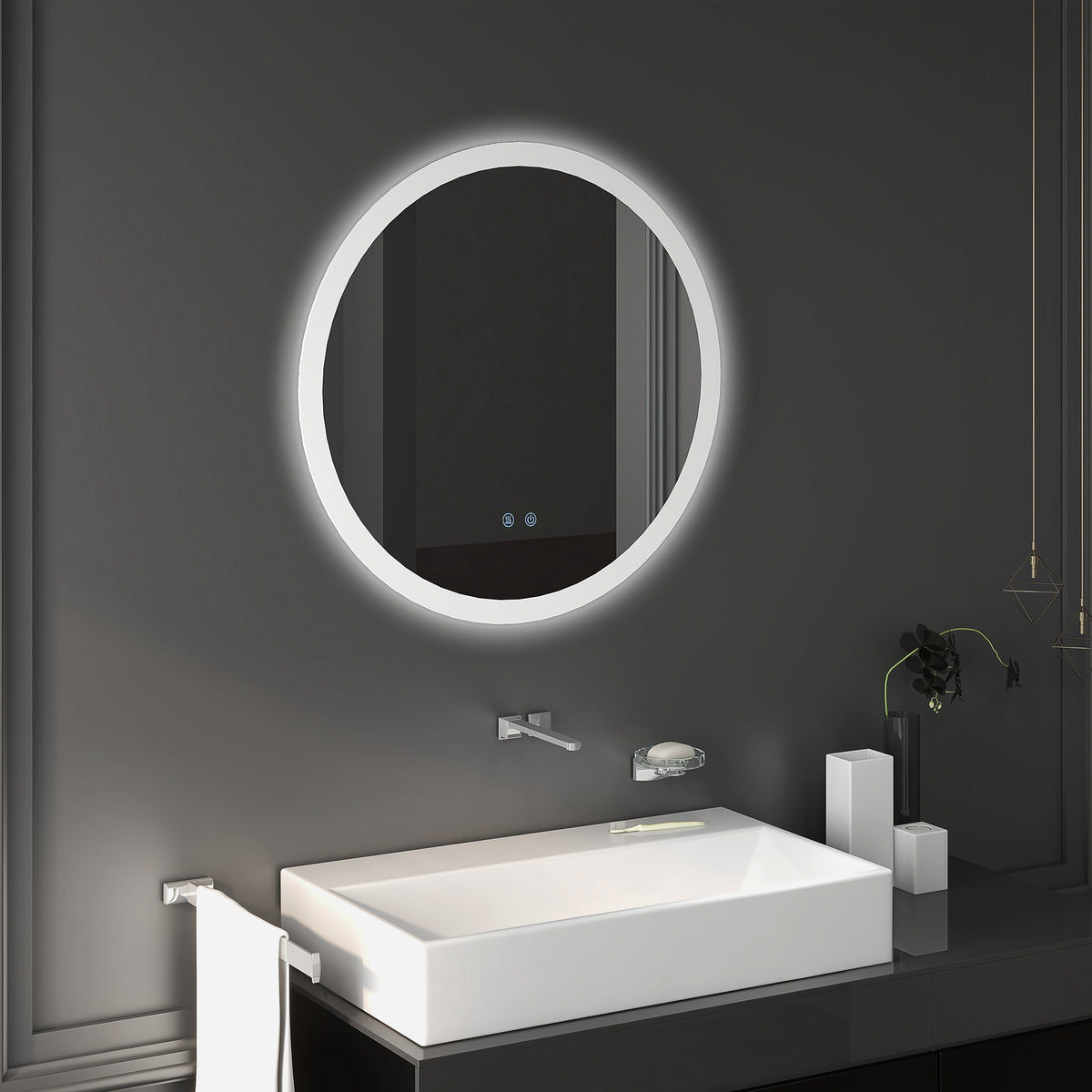 Badezimmerspiegel Badspiegel mit LED-Licht Berührungssensor Antibeschlagfunktion
