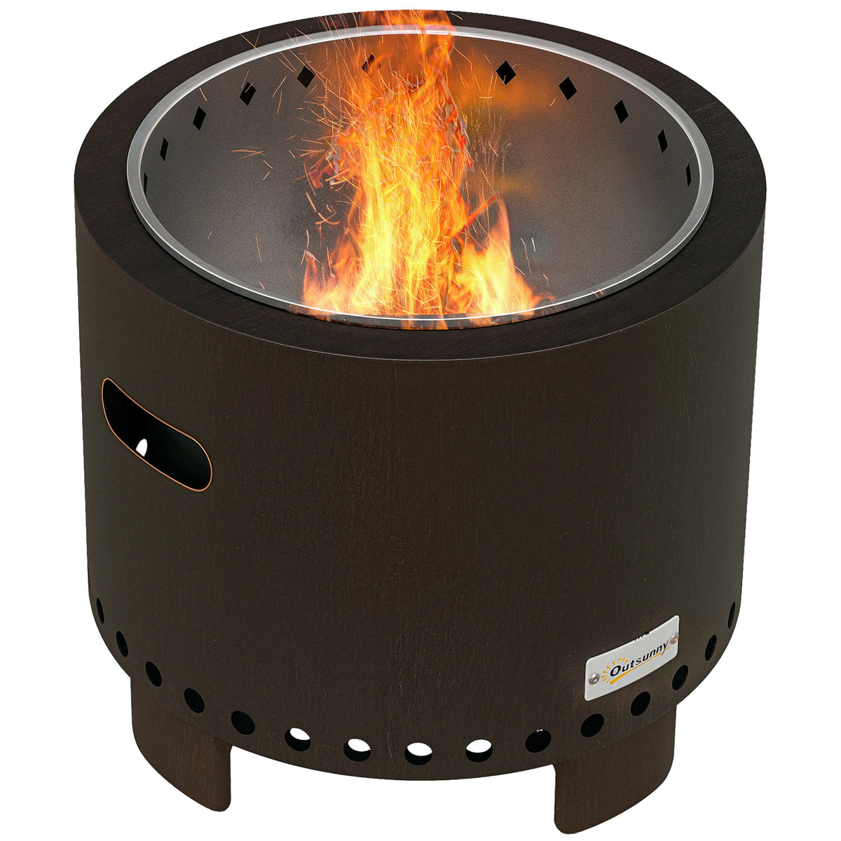 Metal Wood-burning Smokeless Fire Pit, Black