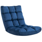 Sessel G?stematratze Bodensessel, verstellbare R¨¹ckenlehne, Velouroptik, 55 cm x 71 cm x 53,5 cm, Blau