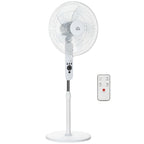 Standventilator Lüfter Fernbedienung Höhenverstellbar 3 Geschwindigkeitsstufen Metall, Weiß, Ø44,5 x H110-124 cm
