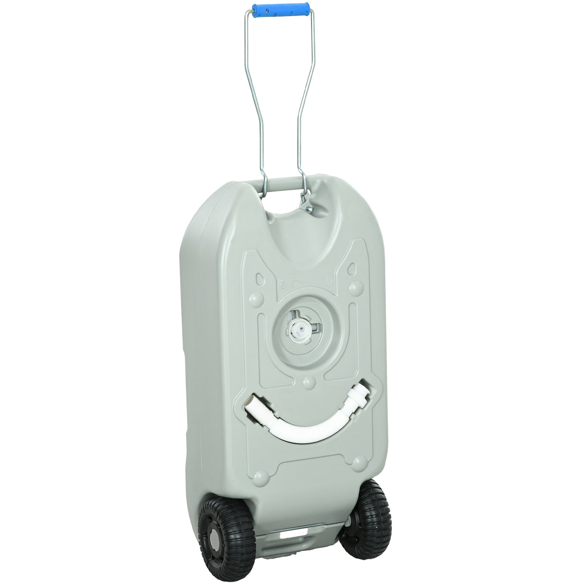 Abwassertank, 40L, rollbar, mit Schlauch, sprintzfrei, HDPE, 37x23x80cm, Grau