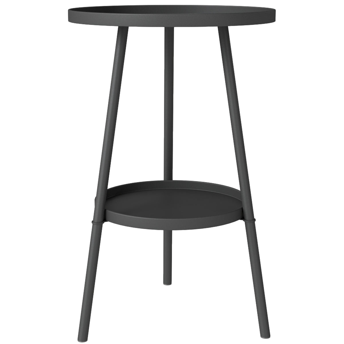 Two-Tier Metal Garden Table - Black