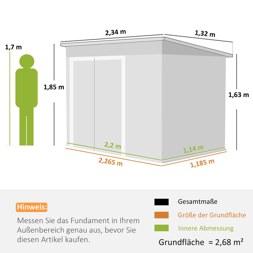 7.5 x 4.3ft Metal Garden Storage Shed, Waterproof Outdoor Shed with Triple Lockable Door, Gloves, Vents, Dark Grey