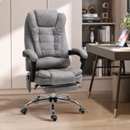 Bürostuhl mit Massagefunktion, Ergonomischer Schreibtischstuhl mit Liege- & Wärmefunktion, Fernbedienung, Grau