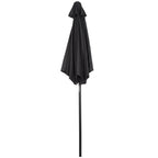 Sonnenschirm ?196 cm, sechseckig Balkonschirm f¨¹r Strand Balkon Garten, Schwarz