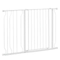 Wide Dog Safety Gate, with Door Pressure, for Doorways, Hallways, Staircases - White