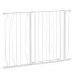 Wide Dog Safety Gate, with Door Pressure, for Doorways, Hallways, Staircases - White