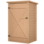 Wooden Small Shed, Garden Storage Shed with Shelves and Bolt Latch, 75L x 56W x115H cm, Natural