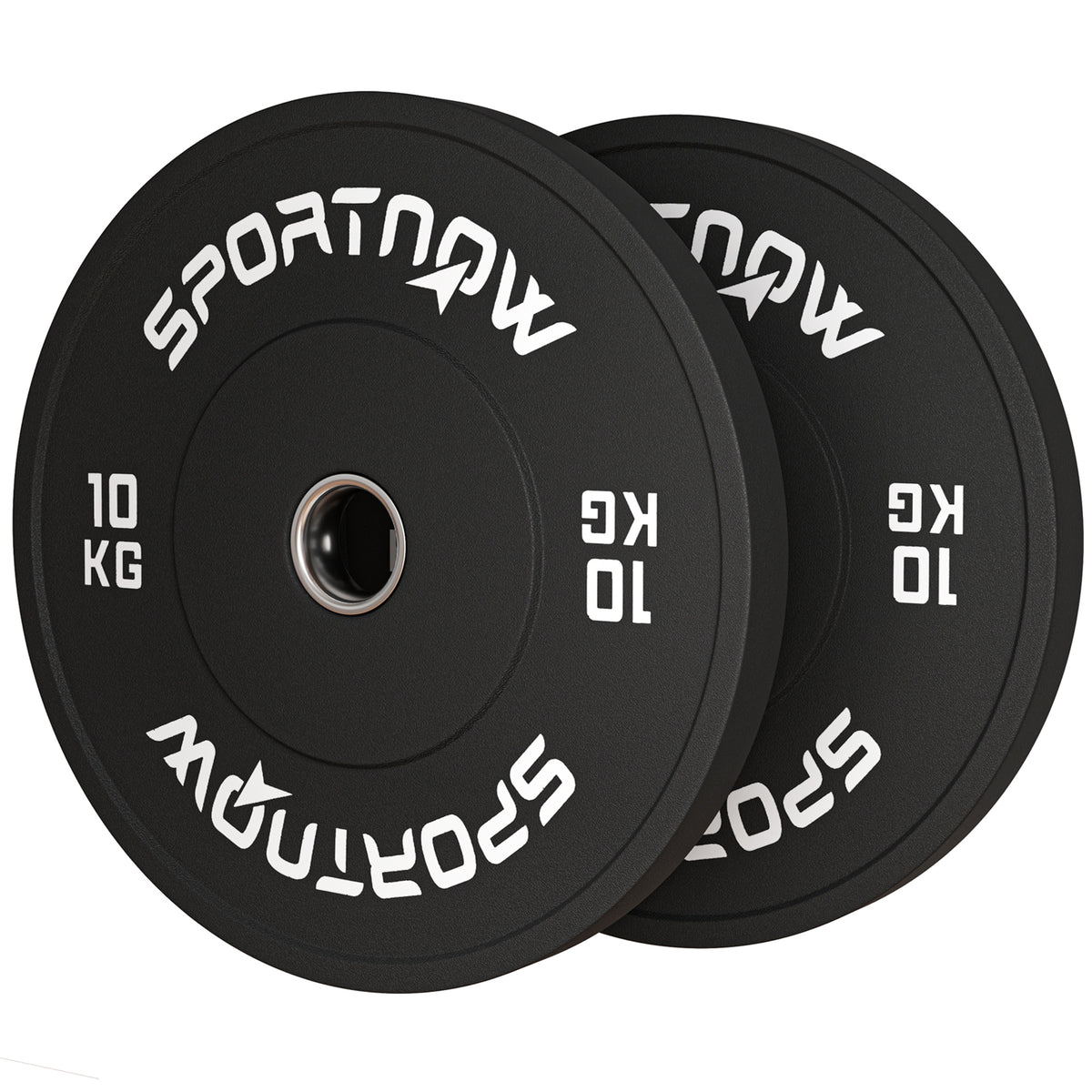 Hantelscheiben-Set, 2 x 10 kg, olympischer Standard, Gummi, geräuscharm, Schwarz