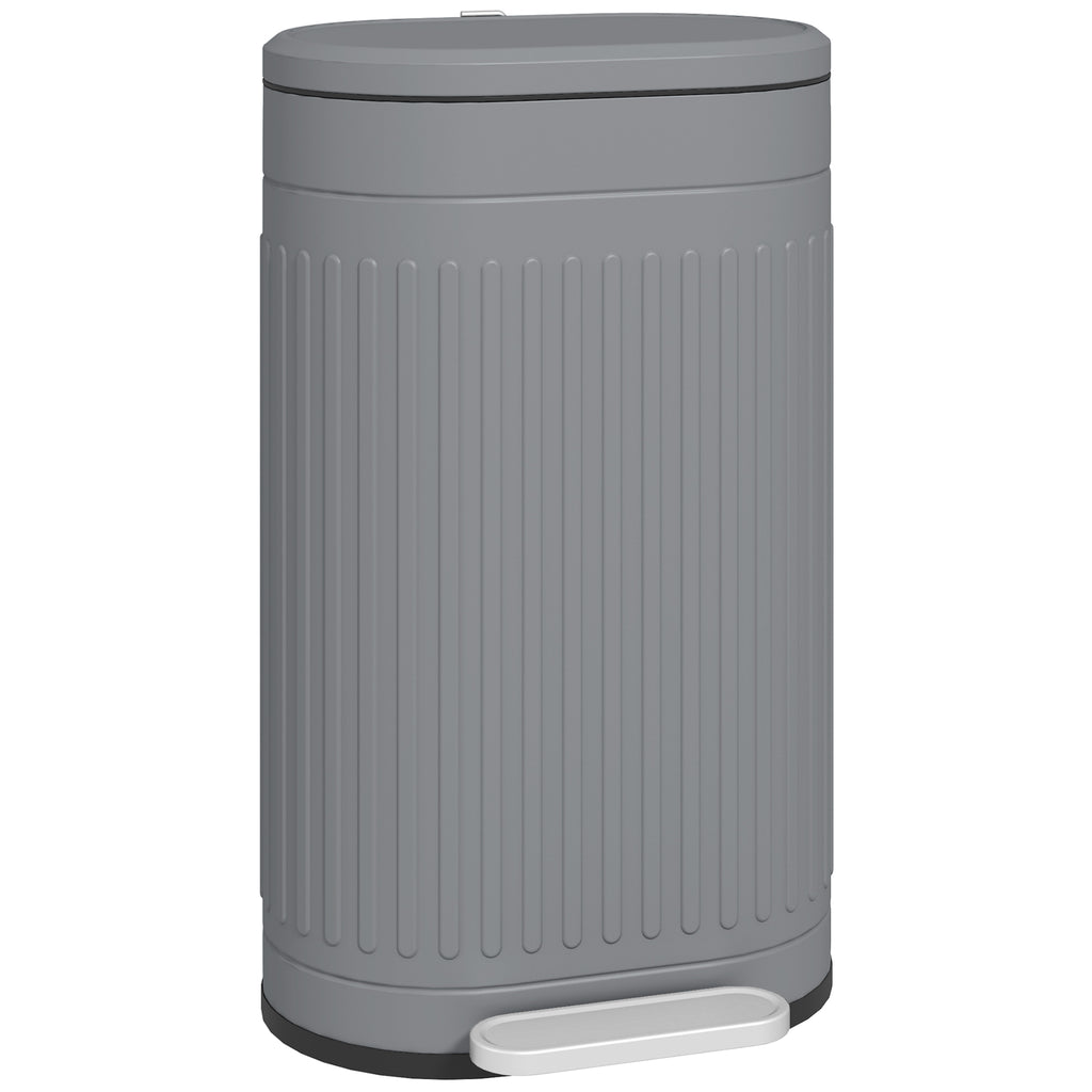 30L Metal Kitchen Bin, with Soft-Close Lid - Grey