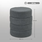 Hocker, rund, Teddyfleece, bis 120kg, ¦µ40x45H cm, Dunkelgrau
