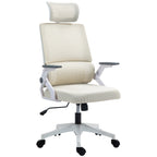 Bürostuhl Schreibtischstuhl Office-Stuhl, höhenverstellbar, 1 Kopfstütze, 60 x 61 x 121,5 cm Beige