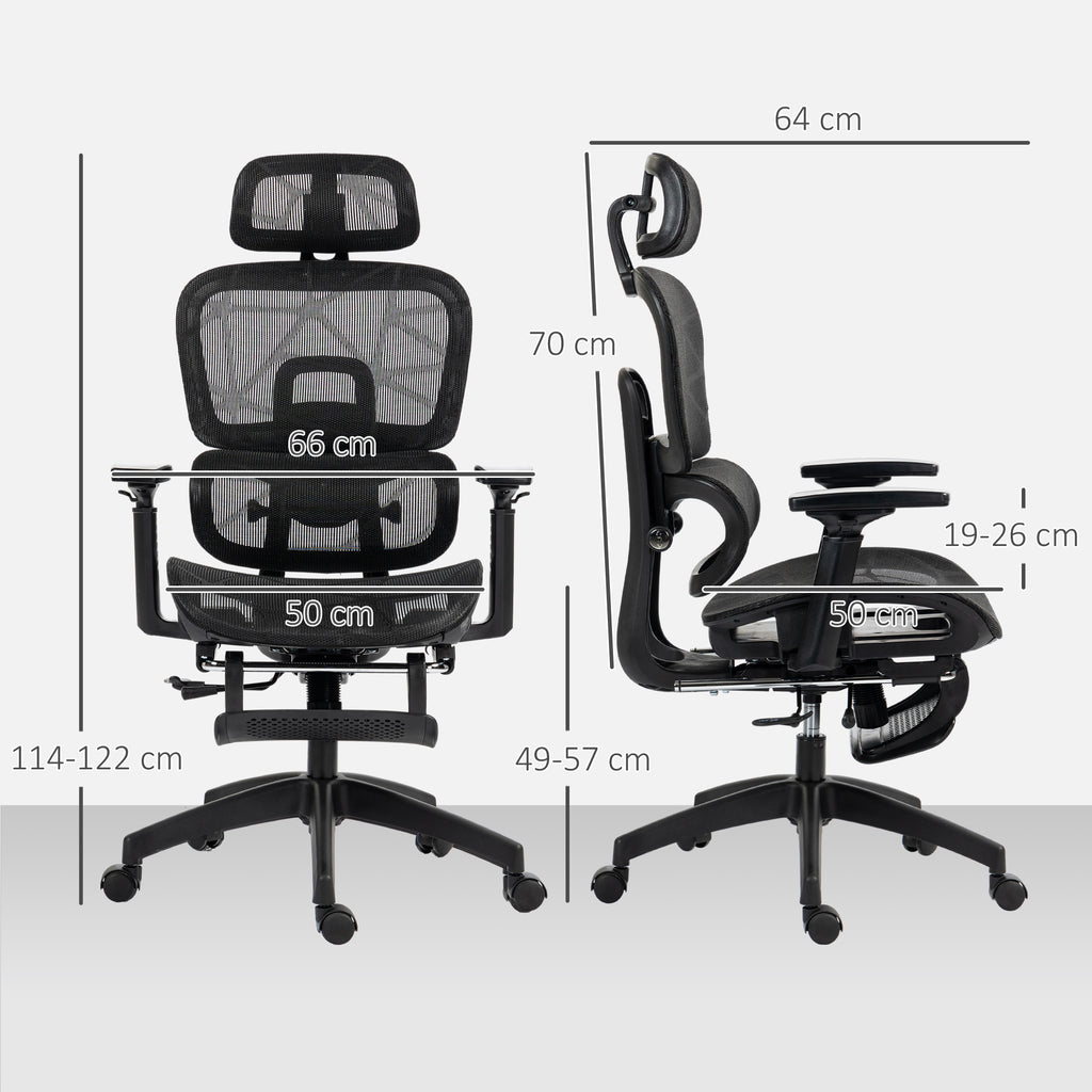 Multi-Adjustable Mesh Office Chair - Black