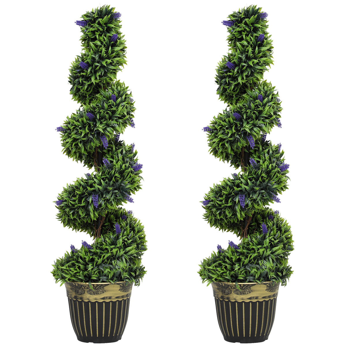 Set of Two 115cm Artificial Lavender Trees