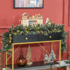 1,8 m künstliche Weihnachtsgirlande mit Lichterkette Blumendekoration Grün