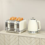 Wasserkocher- und Toaster-Set, 1,7 L, 2200W, Strix Thermostat, Filter, 4-Schlitz-Toaster, 7 Br?unungsstufen, Kr¨¹melfach