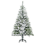 Künstlicher Weihnachtsbaum, Schnee-Effekt, flammenhemmend, Scharnierkonstruktion, Grün/Weiß