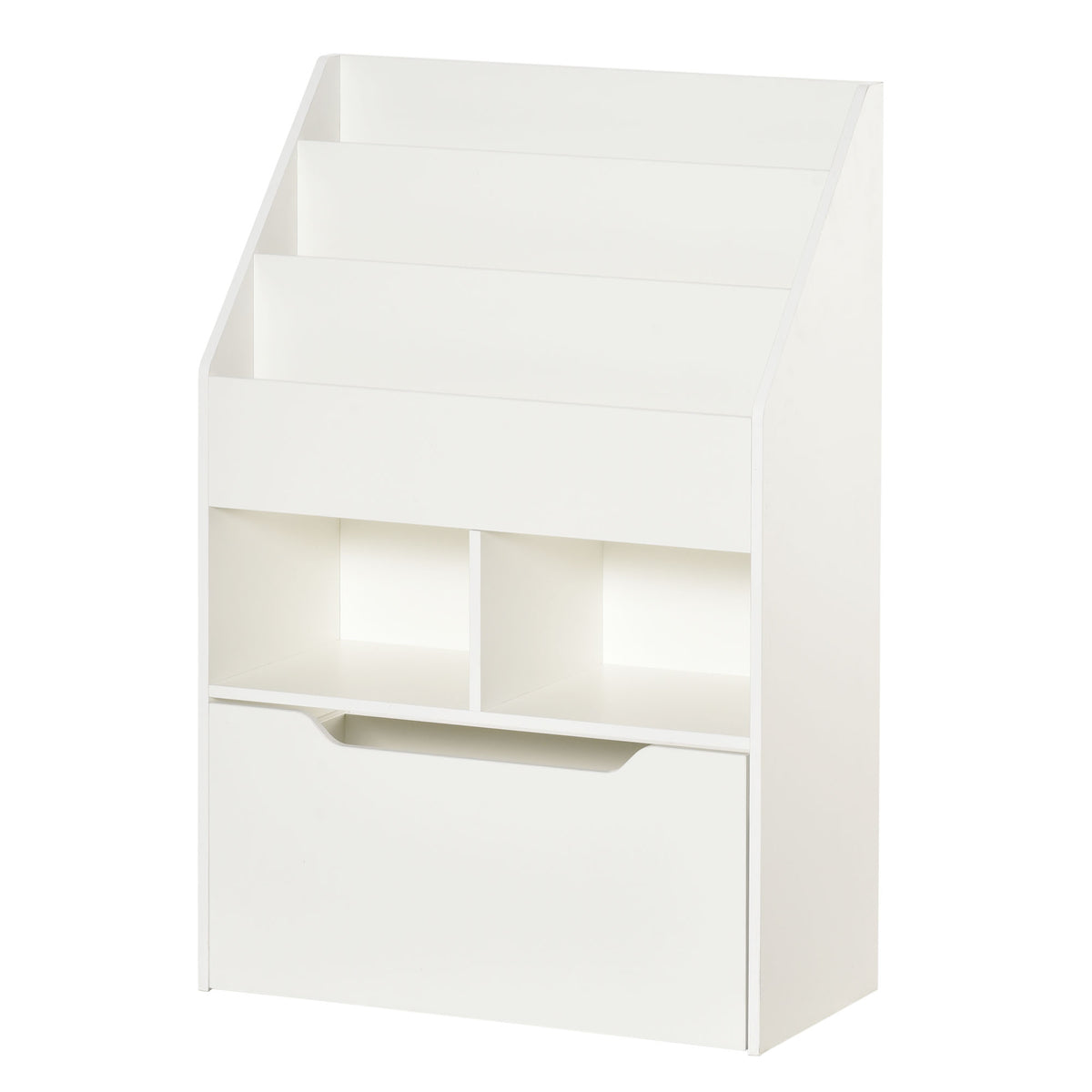 Kinderregal mit Schublade, Bücherregal mit Fächern, 60 x 29,9 x 90 cm, Weiß