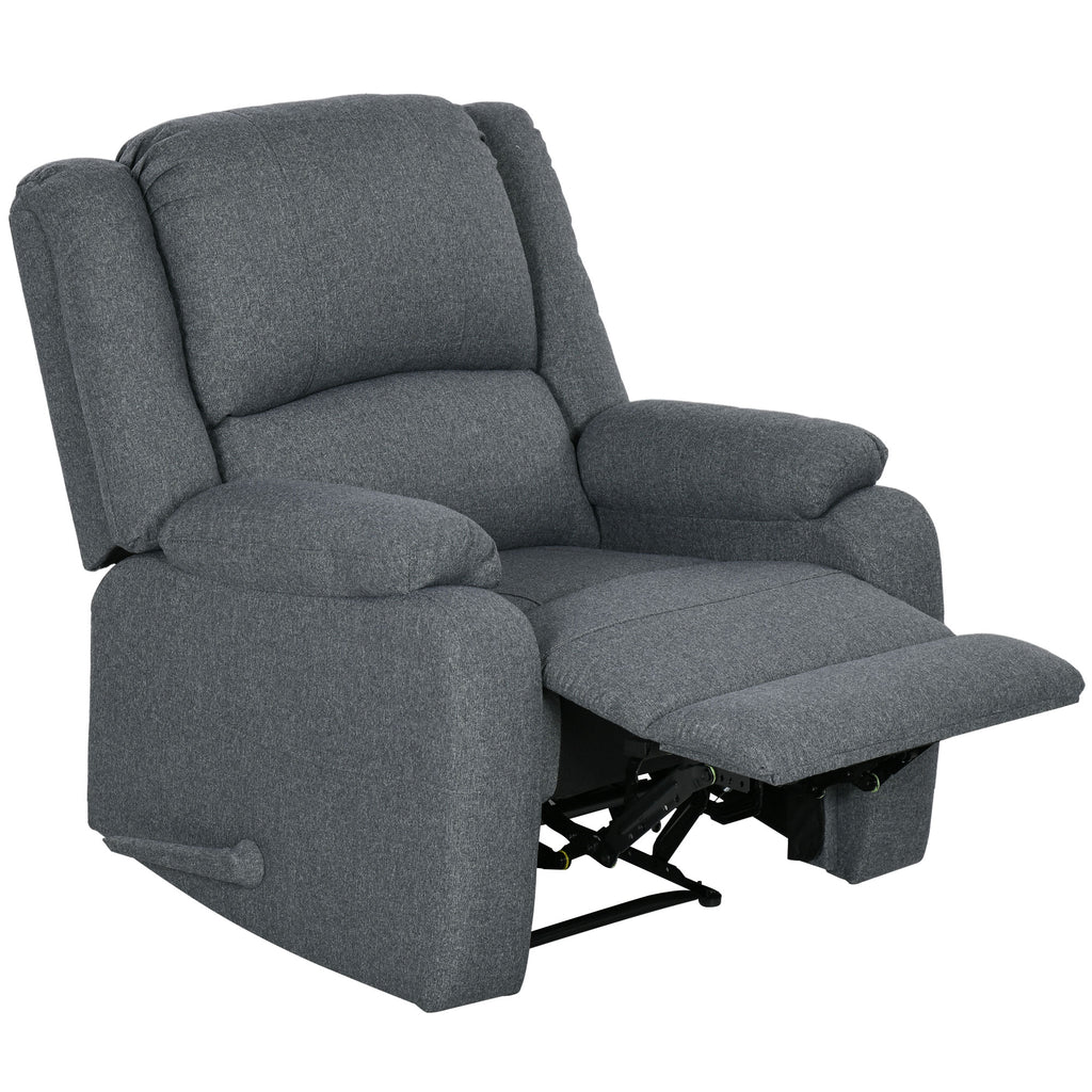 Relaxsessel, Liegefunktion und Fußstütze, verstellbar, bis 150 kg, Stahlrahmen, 90 x 96 x 98 cm, Grau