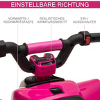 Kinder Quad Elektro 6V Kinderquad mit Vorwärts-, Rückwärtsfunktion für Kinder 1,5-3 Jahre bis 20 kg Rosa