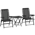 Three-Piece Garden Table and Chair Set - Black