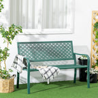 Gartenbank aus Metall, 2-Sitzer, wetterbeständig, 127 cm x 63 cm x 83 cm, Grün
