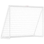 Fußballtor, robustes Netz, Kunststoff-Rahmen, Heringe, 240L x 90B x 180H cm, Weiß 