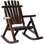Adirondack Chair Cedar Wood Ergonomic Rocking Chair Porch Rocker Garden Traditional - Burlywood