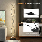 LED Stehlampe Dimmbar 144 cm Stehleuchte mit Fußschalter Schwarz