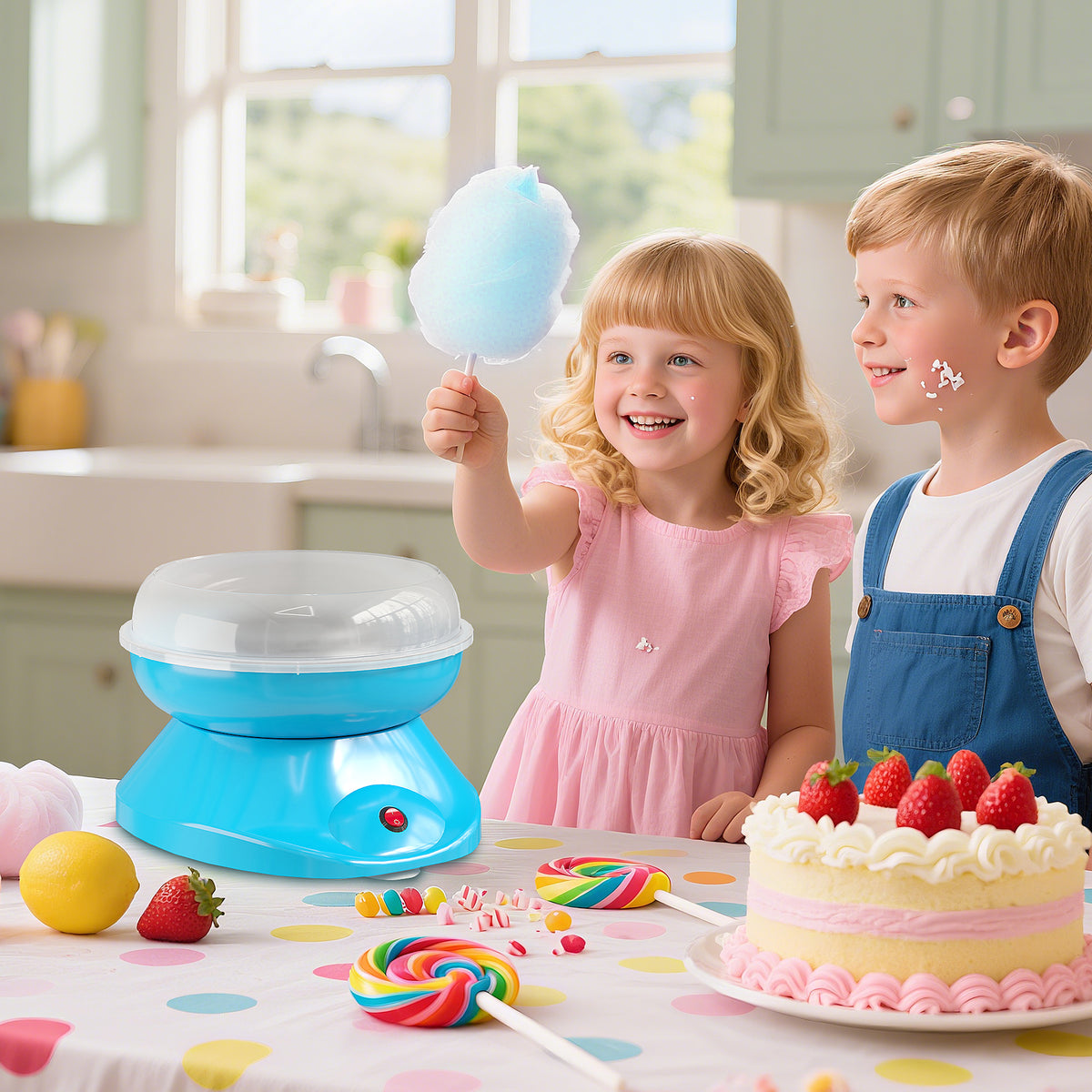 Zuckerwattemaschine für Zuhause Cotton Candy Machine 550W für Kinderfest, Geburtstag, Party
