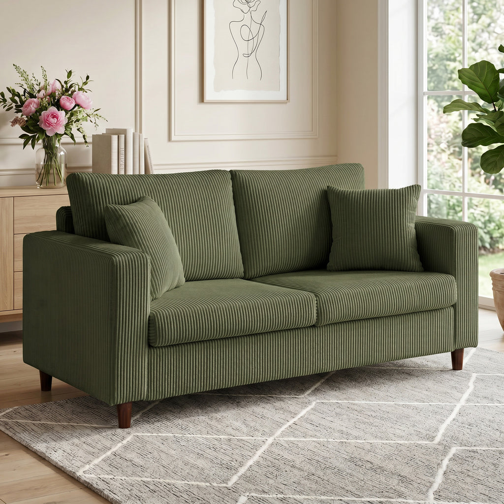 2-Sitzer-Sofa, 170 cm Couch mit Kord-Optik, Breite, Tiefe Sitzfläche