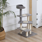  100 cm Cat Tree for Indoor Cats Kitten Scratch Scratching Post Climbing Tower Activity Centre Grey