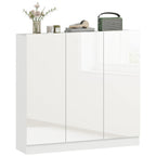 Schuhschrank mit 10 Regalen f¨¹r 25-30 Schuh-Paare, L¨¹ftungsl?cher, Soft-Close-T¨¹ren, Holz, Wei?
