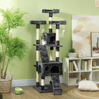 173cm Cat Tree Scratching House, Activity Play Centre, Grey